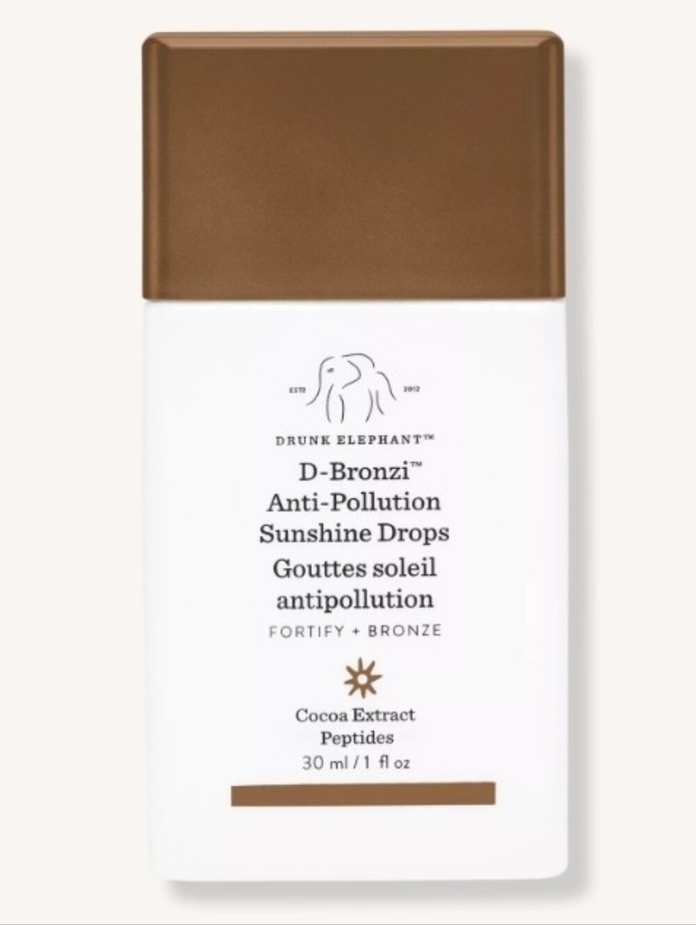 Drunk Elephant D-Bronzi Sunshine Drops – Brown & White Bottle
